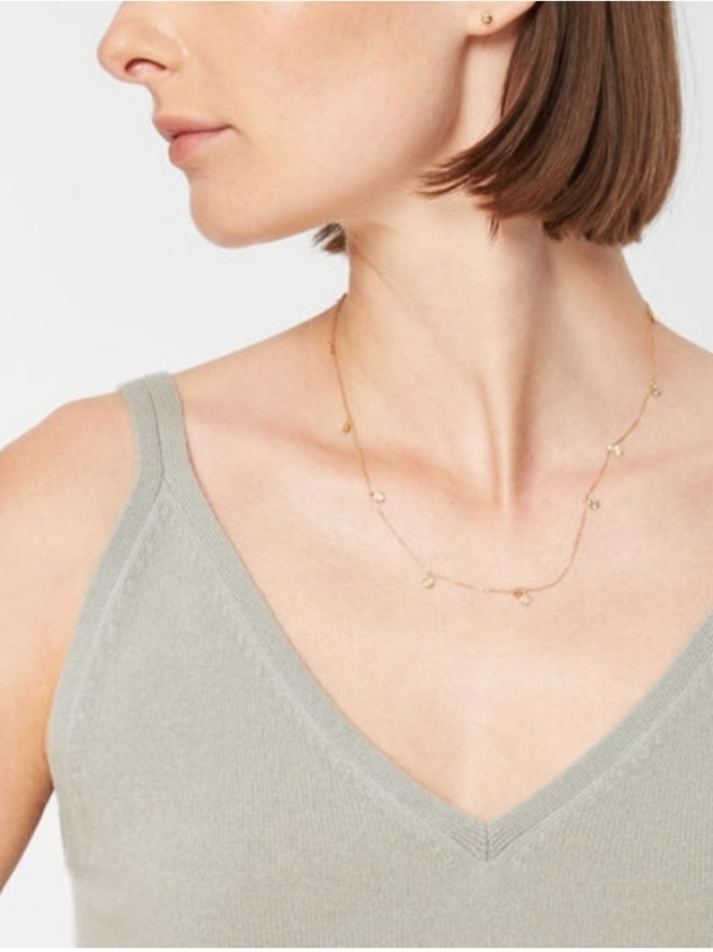 Club Monaco Slim V-Neck Cashmere Camisole - Sage - XS NWOT - Picture 6 of 9